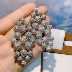 Kolczyki na stadninie Hibride Big Luksusowe okrągłe kształt dla kobiet biżuteria mody Cubic Zirkonia Brincos Ohrringe Boucle D'Oreille E-878