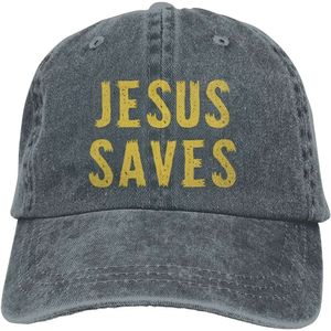 Vintage-Baseballmütze „Jesus rettet“ Denim-Hüte, verstellbare Trucker-Hüte, Papa-Mütze