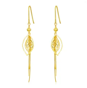 Dangle Earrings YFN Solid 18k Yellow Gold Leaves For Women Drop Real Long Hypoallergenic Fine Jewelry Gifts