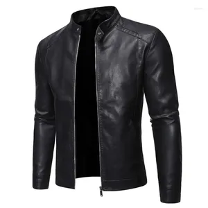 Trench Coats Masculino Jaqueta de Couro Motocicleta Roupas Casuais