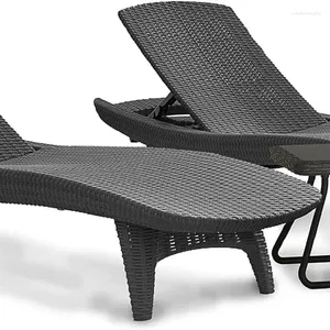 Camp Furniture Chaise Sun Lounger Side Table Set Patio Seating Lounge Chairs