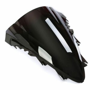 MOTORCYCLE CLEAR Black Double Bubble Windcreen Windshield ABS FÖR YAMAHA YZF R1 YZF-R1 2007-2008