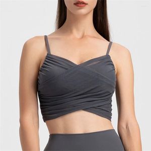 Abbigliamento da yoga in rete da donna reggiseno sexy abbigliamento da allenamento antiurto abbigliamento da fitness da corsa ad asciugatura rapida per signora