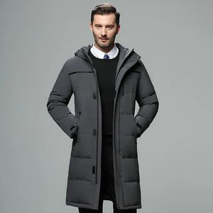 Homens longos pato para baixo casacos de inverno com capuz casual jaquetas de alta qualidade masculino ao ar livre à prova vento quente jaquetas roupas dos homens 231229