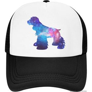 Baseballmütze mit Cocker Spaniel-Hund für Kinder, Mädchen und Jungen, Aquarell-Netzkappe, leichte, verstellbare Snapback-Sonnenhüte