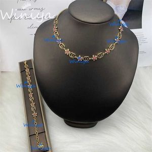 38% OFF Necklace/Gu Family New Colorful Diamond Flower Letter Neckchain Bracelet Temperament Fashion Trend Jewelry