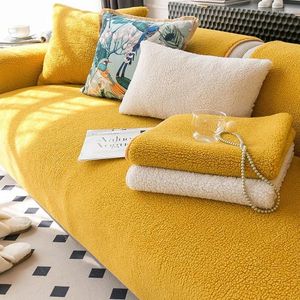 Chair Covers Minimalist And Thickened Plush Sofa Anti Slip Pad Four Seasonal Universal Fabric Lamb Velvet Cover