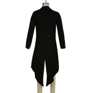 Men's Trench Coats Fashion Men Tailcoat Mens Jacket Victorian Black Breathable Retro S-4XL Size Steampunk Clothes Comfortable