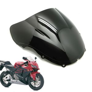 Honda CBR600 F4 1999-2000 용 오토바이 클리어 블랙 더블 버블 윈드 스크린 윈드 실드 ABS