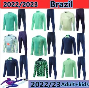 2022 2023 Мужские спортивные костюмы Бразилии с длинным рукавом по футболу Джерси 22 23 Дома в гостях П.КОУТИНЬО ВИНИ-младший.G.JESUS RICHARLISON Спортивный костюм, спортивная футбольная куртка