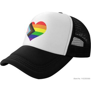 Gay Pride Progress Rainbow Flag Love Heart Hat Transgender LGBT Baseball Cap Rainbow Gay Pride Denim Cap