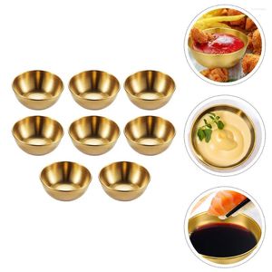 Plates Stainless Steel Seasoning Sauce Dish Dipping Bowls Round Tray Sushi Vinegar Soy Saucer Appetizer