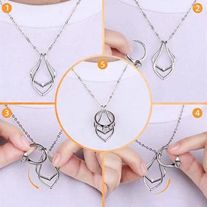 Pendant Necklaces Bridal Shower Gift Necklace Adjustable Length Ring Holder For Women Wedding Keeper Birthday Wife