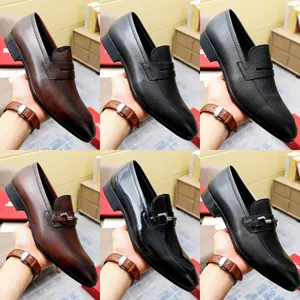 Designer men penny loafer shoes yan tramezza Loafers moccasin with gancini shoe Fashionable and versatile casual leather shoes