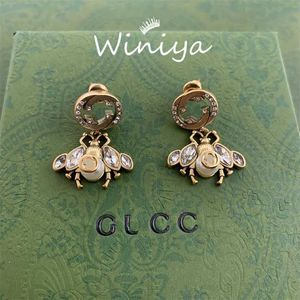 38% OFF Earrings/Gu Family New Letter Inlaid Horse Eye Diamond Bee Pearl Fashion Trend Earrings