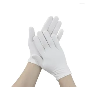 Disposable Gloves 12 Pairs White Soft Cotton Ceremonial Stretchable Lining Mittens Dust-Free Non-Slip