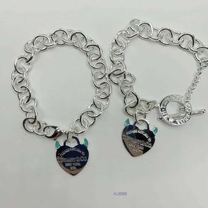 Designer Tiffanies High Quality Jewelry Sier Ot Buckle Thick Chain Brand for Men Women's Couple Heart Bracelet Pwwy