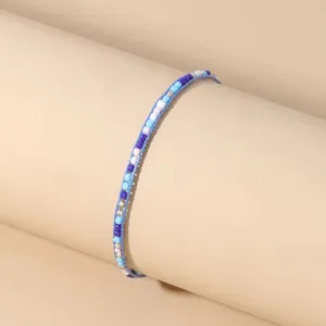 Strang YUOKIAA Temperament Retro Natürliche Halbedelsteine Blaue Reisperlen Handgewebte Einstellbare Farbe Armband Damen Schmuck Geschenk