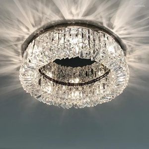 Chandeliers Royal Luxury Modern Minimalist Crystal Glass Round Ceiling Chandelier For Living Room Bedroom Study Led Indoor Lighting Decor