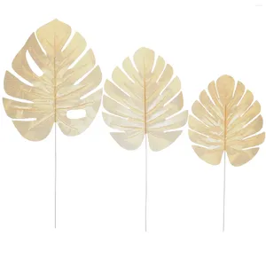 Decorative Flowers Simulation Leaves Golden Wedding Decoration Artificial Hawaiian Christmas Ornaments