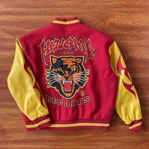 Giacca e cappotto ricamati con motivo Street Tiger da uomo Y2K American Retro Hip Hop Stitching Uniforme da baseball unisex 231229