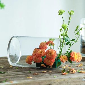 Vases 6.5x6/8/10/15/18cm Glass Flower Vase For Table Centerpieces Cylinder Candle Holders Small Tealight Party