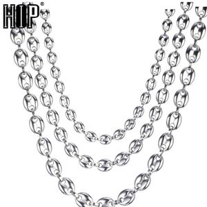 HIP Hop Larghezza 7MM 9MM 11MM Argento Acciaio inossidabile Oro Argento Chicchi di caffè Catena a maglia Collana a catena per uomo Jewelry205T