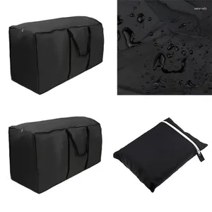 Depolama Çantaları 1 PCS Dış Mekan Mobilya Yastık Çantası Siyah Ağır Hizmetler Su Geçirmez Yapay Noel Ağacı Ev Fermuar Kılıf