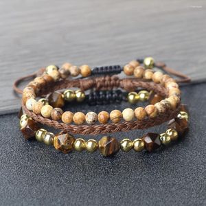 Strand Vintage pasujący pleciony z koralikami Bransoleta naturalna drewniana bead regulowana bransoletka dla kobiet mężczyzn pulsera para biżuteria łańcuchowa