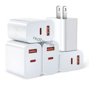 20W snabb snabb laddning 3A 12W 2.4A USB C Wall Charger Dual Ports PD Chargers för iPhone 13 14 15 Pro Samsung S23 S24 UTRAL HTC Xiaomi Android Phone PC