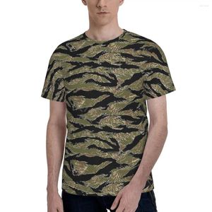 T-shirt da uomo US Army Camouflage Tiger Stripe Colletto tondo Maglietta completamente stampata 3D 3 dimensioni Tessuto fresco Camicia classica Abbigliamento da uomo