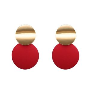 Orecchini rotondi geometrici con perno di dichiarazione di moda di design per le donne Orecchini pendenti pendenti con gioielli femminili moderni