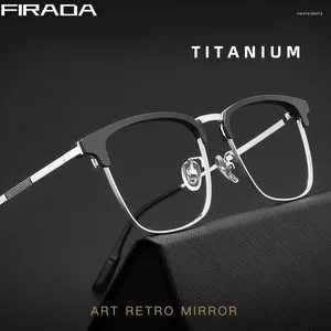 Óculos de sol quadros firada moda confortável óculos vintage titânio quadrado luxo óculos de prescrição óptica quadro homens mulheres