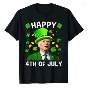 Herren-T-Shirts „Happy 4th Of July Confused“ Lustiges Joe Biden St. Patricks Day T-Shirt Geschenke Sarkastischer Witz Grafik-T-Shirt Tops Streetwear Männer