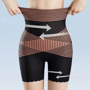 Kvinnors shapers 2024 Hög midja bantningshorts under kjolen Kvinnlig mage Kontrollerar magen underkläder Mesh Body Shaper