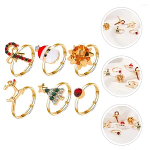 Cluster Rings Christmas Kids Finger Ring Toys Cute Party Favors Gift Bag Fillers