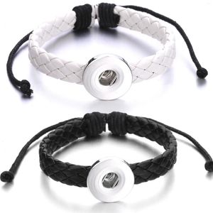 Armreif 12 Stück Druckknopf-Schmuckarmbänder 18 mm Leder gewebtes Armband Damen Herren