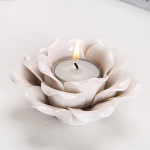 Candle Holders Ceramics Candlestick Holder Flower Home Decor Ambience Party Supplies