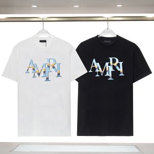 メンズデザイナーカジュアルTシャツモノグラム半袖クルーネックトップショートスリーブ黒と白のプルオーバーアジアサイズS-3XL