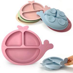 8 pezzi stoviglie in silicone per bambini tinta unita set per alimentazione infantile bavaglino nato piatti per bambini piatto ventosa ciotola mini cucchiaio articoli per bambini 240102