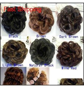 بوني ذيل الشعر امتداد كعكة الشعر scrunchie مرنة موجة الشعر مجعد الشعر الاصطناعية التفاف ل chignon qylnwx nana shop 7448410