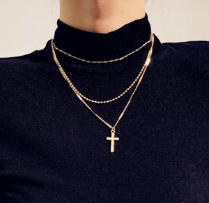 Dekoracje łańcuchów dla kobiet Naszyjnik Cross Vintage Para prezenty świąteczne Joker European i American Neck Jewelry 20215903080