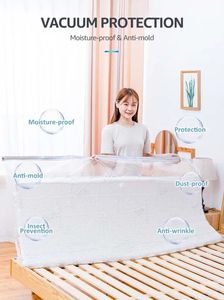 Home Use Latex Mattress Vacuum Bag Foldable Packing Storage Compression for Memory Foam Ventilated Toppers and Pad 240102