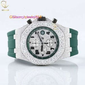 D VVS Studded Diamond BussDown Pass Tter Handmased Top Brand Luminous Men bär profsional handledsur för Moissanite Diamond Watch