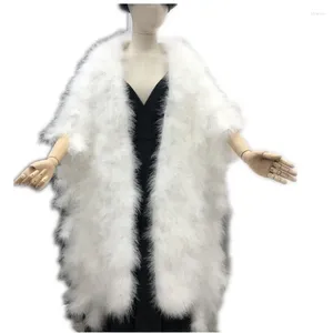 Scarves Women's Wraps Genuine Ostrich Feather Fur Cape Lady Party Wedding Pashmine Shawl With Tassel