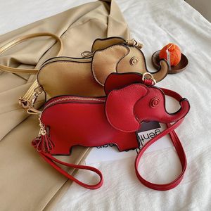 Модная женская сумка через плечо Забавная сумка в форме слона Shoudler Bag Повседневная мини-кошелек Портативные женские сумки на запястье 240102