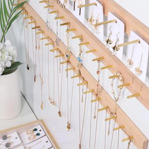 Boxes Necklace Jewelry Wall Hanging Display Stands Wooden Earring Ring Hook Up Organizer Storage Holders Retail Exhibitor Shop Display