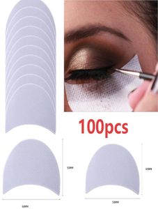 100pcsset Eye Makeup Stencils engångsögonskugga klistermärken Eyeliner Shield ympade ögonfransar Isolat ögonfransavlägsnande lappar 1179192009