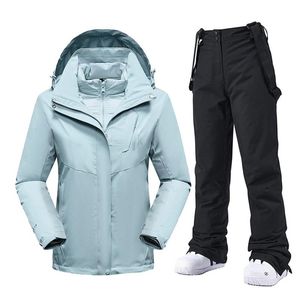 Jackets New Outdoor Sports Winter Ski Suit Women Thermal Waterproof Snow Down Jacket and Snowboard Pants Set Skiing Snowboarding Suits