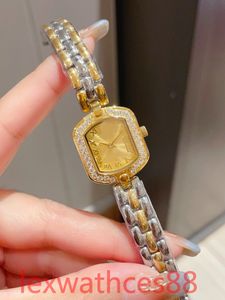 Designer Day Date-Uhren, mittelalterliche Damen-Armbanduhr mit goldenem Diamantring, hohe Qualität, mit gewebten Armbändern, die ineinandergreifen, Gold-Silber-Strahlung, Mini-Größe 21 mm